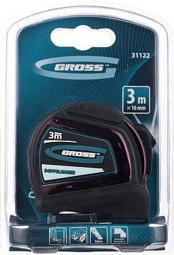 Рулетка Gross с автостопом 3 м x 16 мм