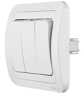 Выключатель Makel Mimoza трехклавишный встраиваемый белый (12091)