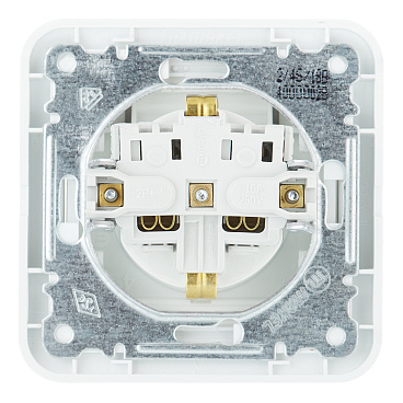 Розетка Makel Mimoza встраиваемая белая с крышкой (12029)