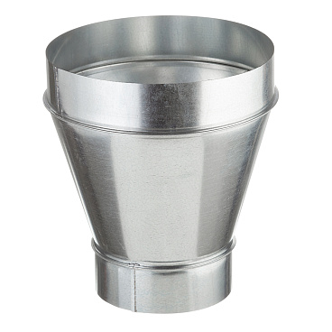 Переход с круглых воздуховодов d125 мм на круглые d200 мм оцинкованный