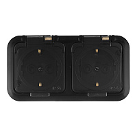 Розетка Svet накладная черная с крышкой (EV 0366-6621)