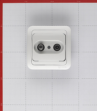 Розетка телевизионная Makel Mimoza встраиваемая белая (12098)