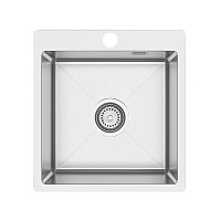 Мойка для кухни Ukinox Практика 45х50х20 см врезная с сифоном сталь (PRB450.500 -GT10C 0CW)