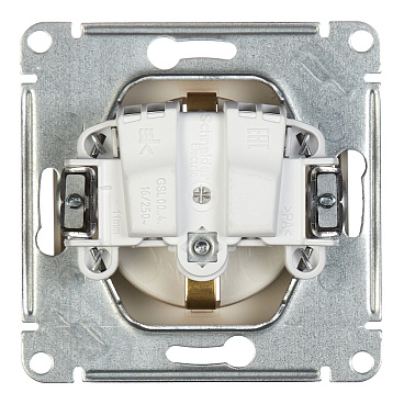 Розетка Systeme Electric Glossa встраиваемая титан со шторками (GSL000445)