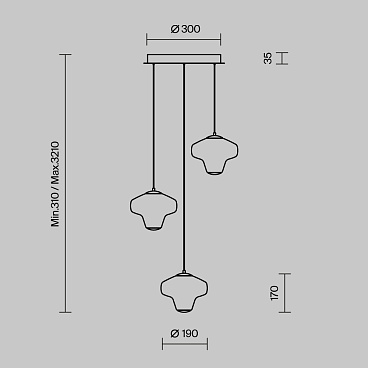 Подвесной светильник Maytoni MOD359PL-L17BS3K