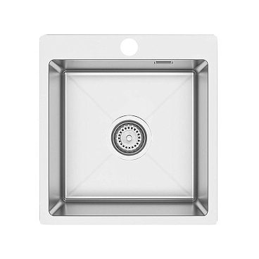 Мойка для кухни Ukinox Практика 45х50х20 см врезная с сифоном сталь (PRB450.500 -GT10C 0CW)