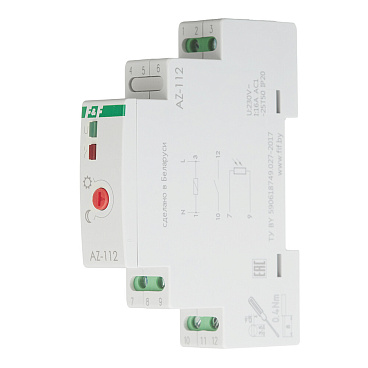 Фотореле модульное F&F AZ-112 (EA01.001.013) 230 В 16 А 1P+N с датчиком