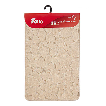 Коврик для ванной бежевый 50х80 см Fora Stone Natural (FOR-PP-STN50-80NAT)