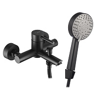 Смеситель для ванны Сorsa Deco AS черный однорычажный с коротким изливом с лейкой (FBTAS1B)