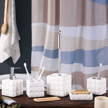 Стакан для ванной Verran Quadratto настольный керамика белый (850-11)