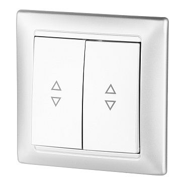 Выключатель Svet Стиль двухклавишный встраиваемый серебро (EV 0365-7128)