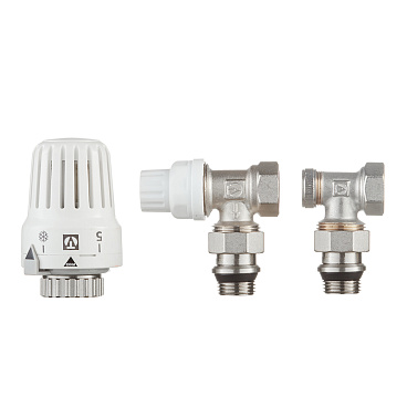 Комплект терморегулирующий угловой Valtec 1/2 для радиатора (VT.045.N.04)