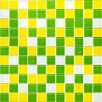 Мозаика Mir Mosaic Natural Color palette зеленая стеклянная 300х300х4 мм глянцевая