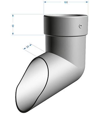 Колено стока Docke Lux пластиковый d100 мм пломбир RAL 9003