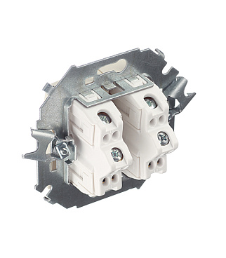 Переключатель Simon 15 двухклавишный встраиваемый слоновая кость (1591397-031)