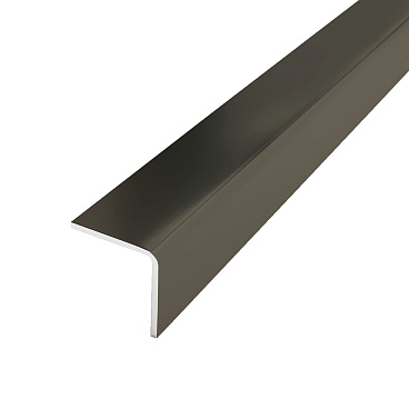 Уголок для плитки полированный прямой наружный нержавеющая сталь 2700х15х15 мм графит зеркальный