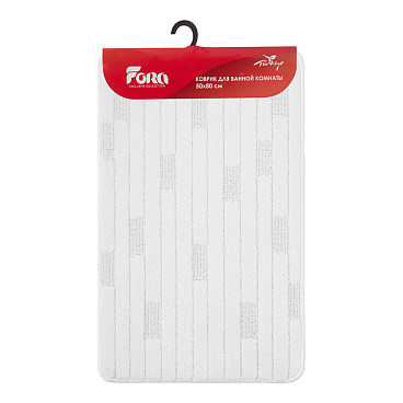Коврик для ванной белый 50х80 см Fora Bricks (FOR-PP-BRK50-80W)