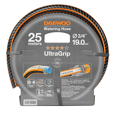 Шланг поливочный 3/4 25 м шестислойный Daewoo UltraGrip Plus ПВХ (DWH 5134)