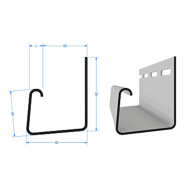 J-профиль Docke 3000 мм шоколадный 26 мм