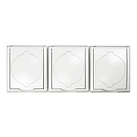 Розетка Simon 15 Aqua накладная белая с крышкой (1594437-030)