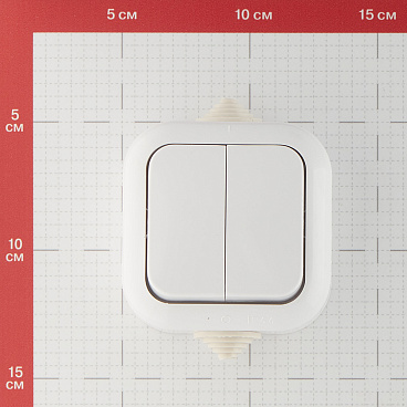 Выключатель Svet двухклавишный накладной белый (0601-00031)