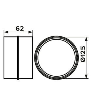 Соединитель для круглых воздуховодов Era пластиковый d125 мм