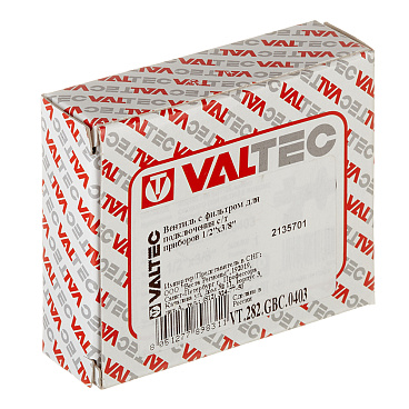 Вентиль Valtec 1/2 НР(ш) х 3/8 НР(ш) для подключения смесителя угловой с фильтром (VT.282.GBC.0403)