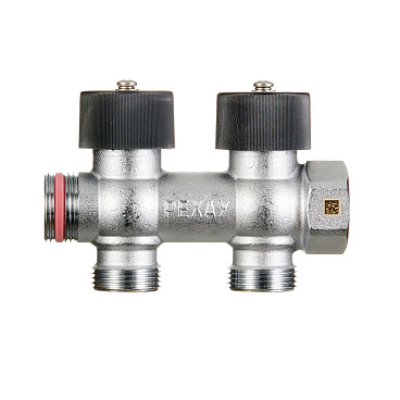 Коллектор Рехау 3/4 ВР(г) х 2 выхода 3/4 НР(ш) ЕК х 3/4 НР(ш) регулируемый (11316443001)