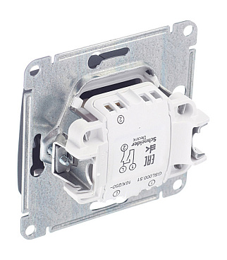 Выключатель Systeme Electric Glossa двухклавишный встраиваемый антрацит (GSL000751)