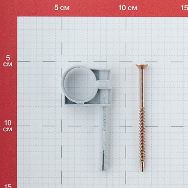 Хомут сантехнический 25-27 мм пластик с дюбелем для крепления трубы (5 шт.)