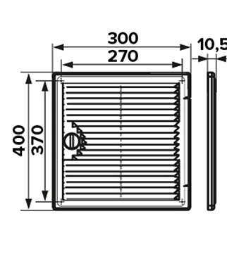 Люк ревизионный Era Декофот пластиковый 300х400 мм накладной с решеткой