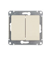 Выключатель Systeme Electric Glossa двухклавишный встраиваемый бежевый (GSL000251)