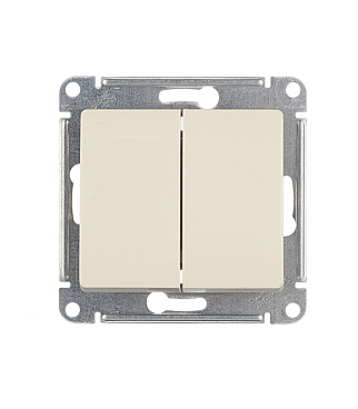 Выключатель Systeme Electric Glossa двухклавишный встраиваемый бежевый (GSL000251)
