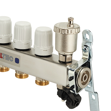 Коллекторная группа с расходомерами нержавеющая сталь Valtec 1 ВР(г) х 5 выходов 3/4 НР(ш) ЕК х 1 ВР(г)