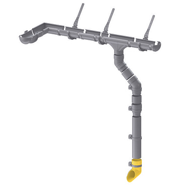 Колено стока Docke Premium пластиковое d85 мм каштан RAL 8017