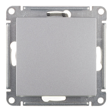 Переключатель Systeme Electric AtlasDesign одноклавишный встраиваемый алюминий (ATN000361)