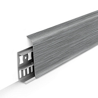 Плинтус ПВХ напольный Деконика 70 мм алюминий темный 2200 мм Г-профиль с кабель-каналом