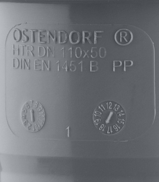 Переходник Ostendorf HTR d110х50 мм пластиковый эксцентрический для внутренней канализации (115720)