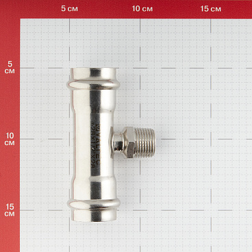 Тройник Valtec (VTi.933.I.280428) 28 мм х 1/2 НР(ш) х 28 мм нержавеющая сталь