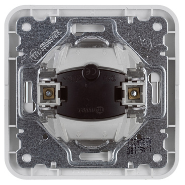 Выключатель Makel Mimoza одноклавишный встраиваемый белый с подсветкой (12021)