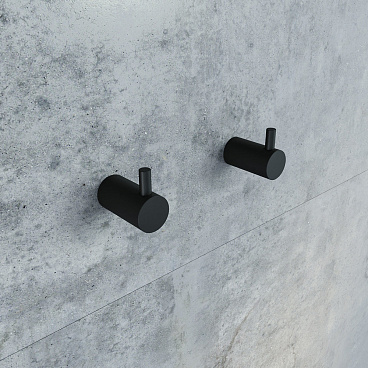 Крючок для ванной Iddis Petite одинарный на шуруп металл черный (2 шт.) (PET2SB3i41)