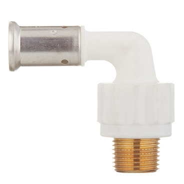 Угол Henco (5PKW-1604) 16(пресс) х 1/2 НР(ш) PVDF белый