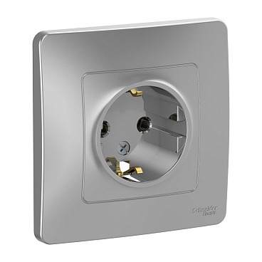 Розетка Systeme Electric Blanca встраиваемая алюминий (BLNRS001013)