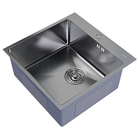Мойка для кухни Mixline Pro 50х50х20 см врезная с сифоном сталь сатин (547229)