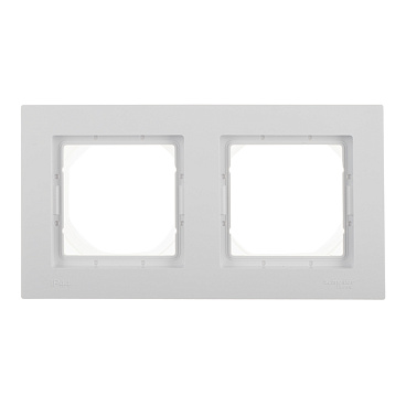 Рамка Systeme Electric AtlasDesign Aqua двухместная белая (ATN440102)