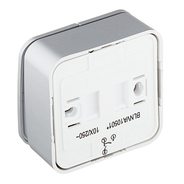 Выключатель Systeme Electric Blanca двухклавишный накладной алюминий (BLNVA105013)