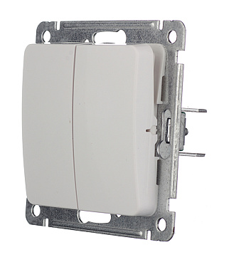 Выключатель Hegel Master двухклавишный встраиваемый белый (ВС10-451)