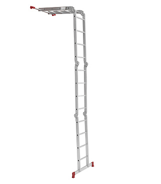 Лестница алюминиевая трансформер четырехсекционная 4 ступени Новая высота бытовая