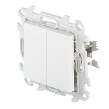 Выключатель Simon 24 Harmonie двухклавишный встраиваемый белый (2420398-030)