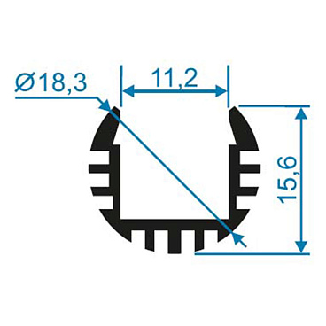 Профиль для светодиодной ленты Apeyron (P8-18) 2 м круглый анодированный алюминий комплект